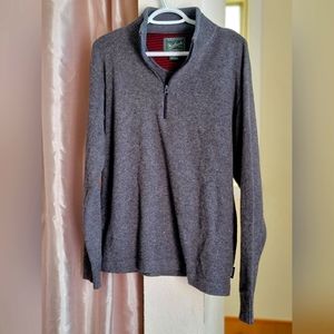 Woolrich mens grey quarter zip sweater